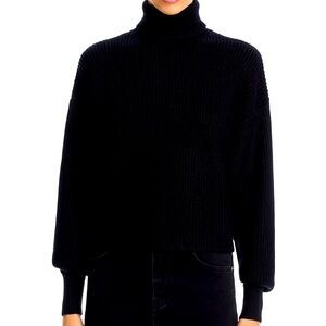 Good American Women's Black Turtleneck Sweater